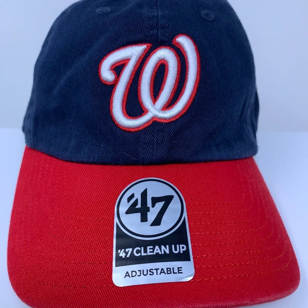 '47 Brand Unisex OSFA Navy Red Washington Nationals Clean Up Baseball Hat